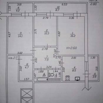 Продается 3-х комнатная квартира, 82 м²