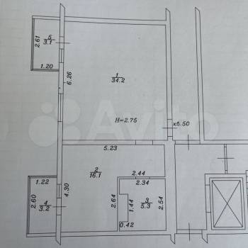 Продается 1-комнатная квартира, 55,6 м²