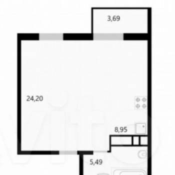 Продается 1-комнатная квартира, 46 м²