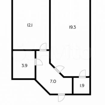 Продается 1-комнатная квартира, 44 м²