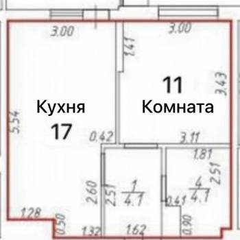 Продается 1-комнатная квартира, 39 м²
