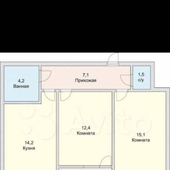 Продается 2-х комнатная квартира, 54,5 м²