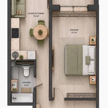 Продается 1-комнатная квартира, 40 м²