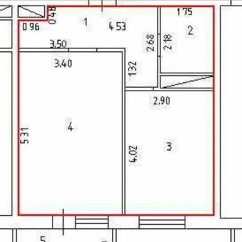 Продается 1-комнатная квартира, 40,6 м²