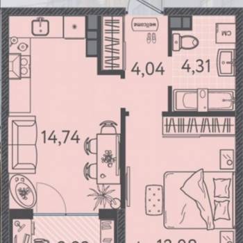 Сдается 1-комнатная квартира, 36 м²