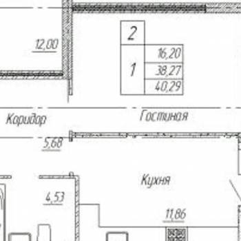 Продается 1-комнатная квартира, 38,3 м²