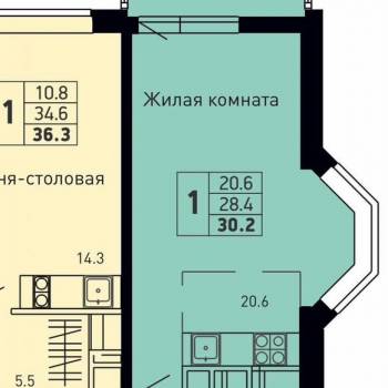 Продается 1-комнатная квартира, 30,5 м²