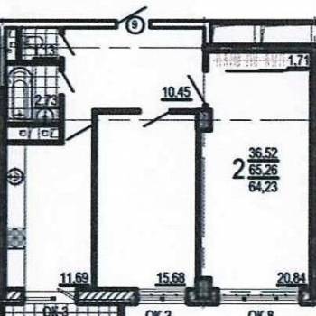 Сдается 2-х комнатная квартира, 70 м²