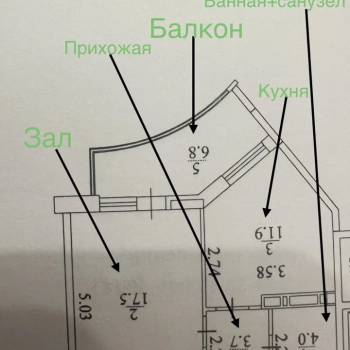 Продается 1-комнатная квартира, 37,1 м²