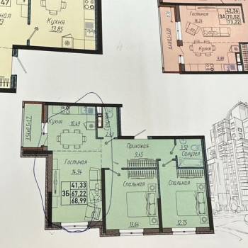 Продается 3-х комнатная квартира, 68,1 м²