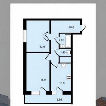Продается 2-х комнатная квартира, 59 м²
