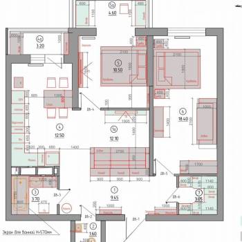 Сдается 2-х комнатная квартира, 80 м²