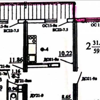 Продается 2-х комнатная квартира, 57,4 м²