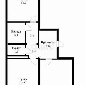 Продается 2-х комнатная квартира, 60 м²