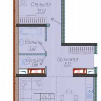 Продается 2-х комнатная квартира, 50,5 м²