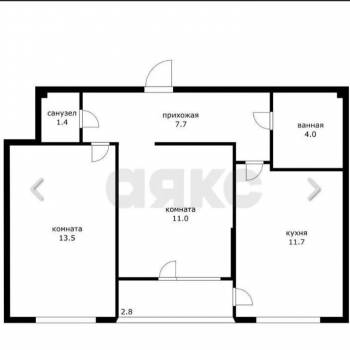 Продается 2-х комнатная квартира, 51 м²
