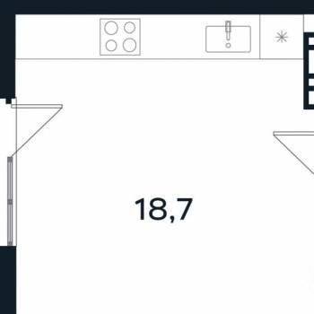 Продается 1-комнатная квартира, 32,1 м²