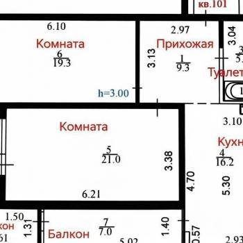Продается 2-х комнатная квартира, 70,9 м²