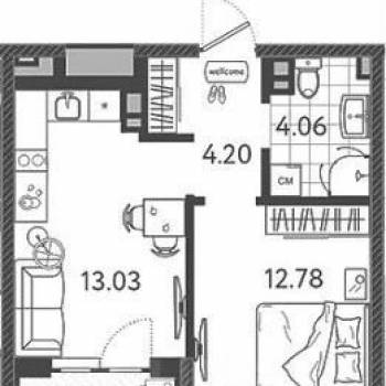 Сдается 1-комнатная квартира, 36 м²