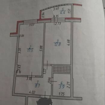 Продается 1-комнатная квартира, 42,3 м²