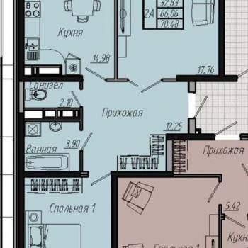 Сдается 2-х комнатная квартира, 72 м²