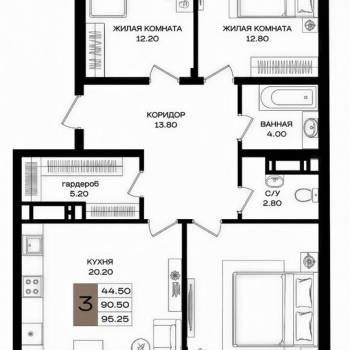 Продается 3-х комнатная квартира, 95,1 м²