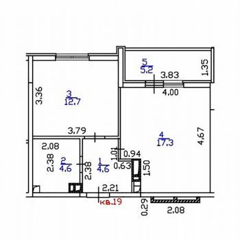 Продается 1-комнатная квартира, 41,1 м²