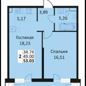 Сдается 1-комнатная квартира, 53 м²