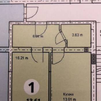 Продается 1-комнатная квартира, 43,4 м²