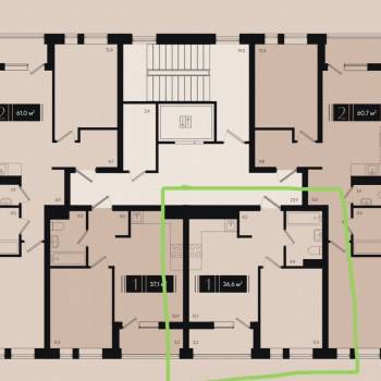 Продается 1-комнатная квартира, 36 м²