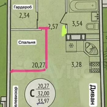 Сдается 1-комнатная квартира, 33 м²