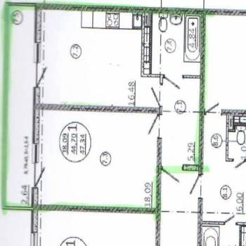 Продается 1-комнатная квартира, 44,7 м²