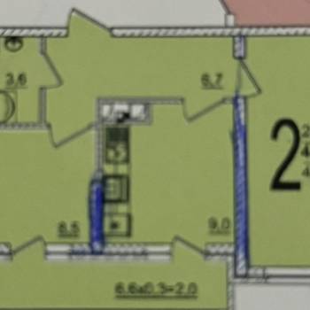 Продается 2-х комнатная квартира, 44 м²