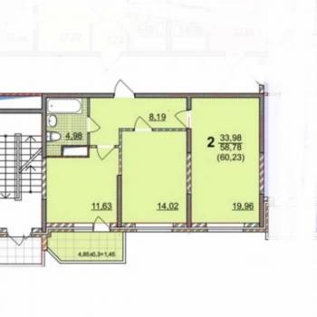 Продается 2-х комнатная квартира, 58,6 м²