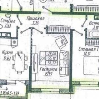 Сдается 2-х комнатная квартира, 56 м²