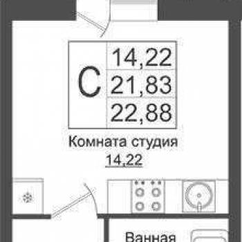 Продается 1-комнатная квартира, 23,9 м²