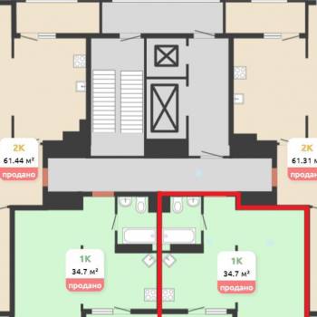 Сдается 1-комнатная квартира, 35 м²