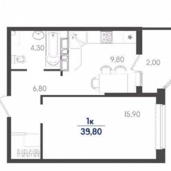 Сдается 1-комнатная квартира, 39,8 м²