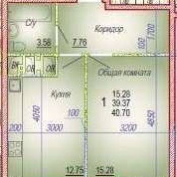 Продается 1-комнатная квартира, 39,8 м²