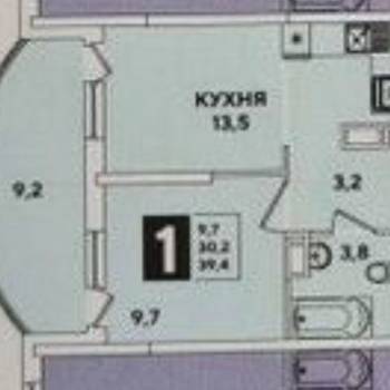 Продается 1-комнатная квартира, 37,9 м²