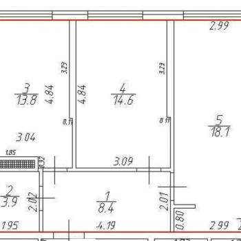 Продается 1-комнатная квартира, 49,1 м²