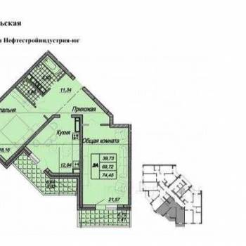 Продается 2-х комнатная квартира, 70 м²