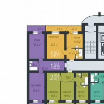 Продается 2-х комнатная квартира, 52,6 м²