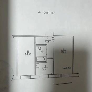 Продается 2-х комнатная квартира, 43,6 м²