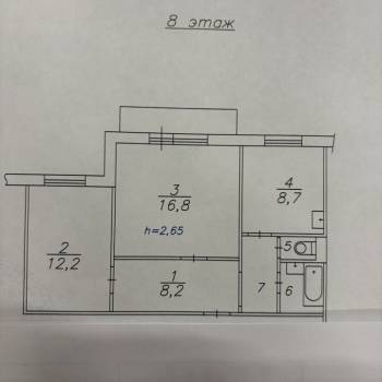 Продается 2-х комнатная квартира, 52,7 м²