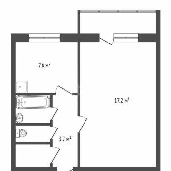 Продается 1-комнатная квартира, 33,9 м²