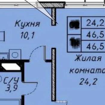 Сдается 1-комнатная квартира, 46,5 м²