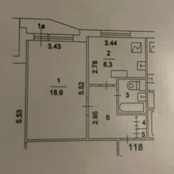 Сдается 1-комнатная квартира, 39 м²