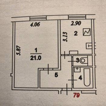 Продается 1-комнатная квартира, 39,7 м²