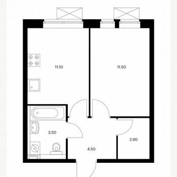 Сдается 1-комнатная квартира, 33,5 м²